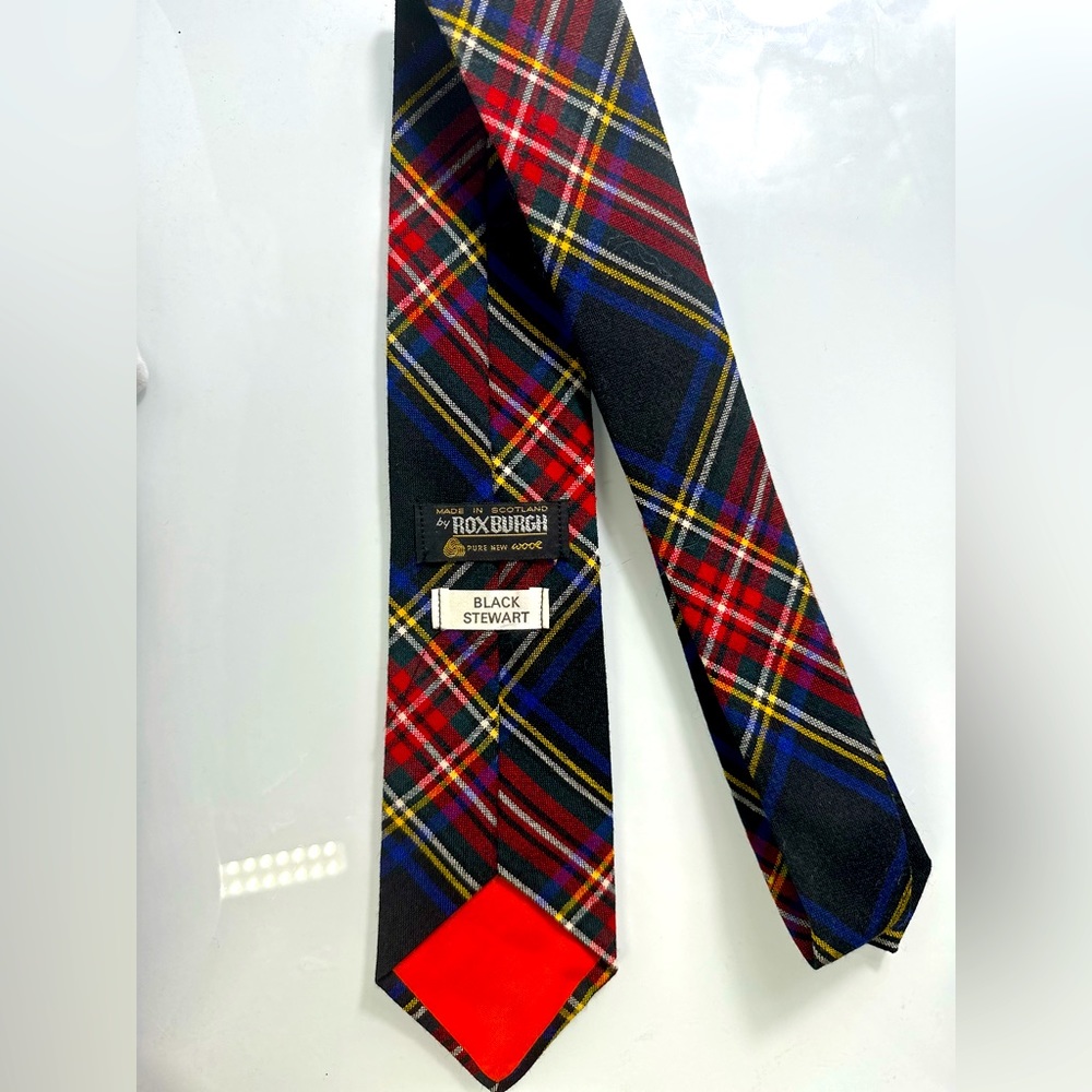 Roxburgh Tartan Wool Black Stewart Tie